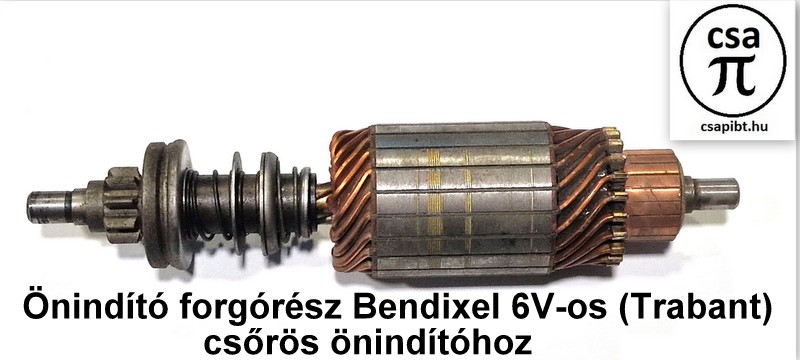Önindító forgórész+Bendix 6V (Tr.) csőrös önindítóhoz.